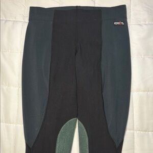 Kerrits Equestrian Flex Tight Legging Pant Full Stretch Black / Green Size M